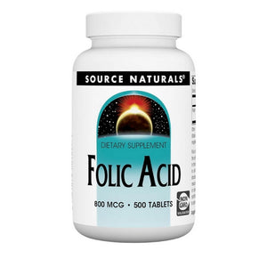 Source Naturals, Folic Acid, 800 mcg, 500 Tabs