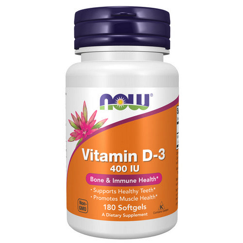Now Foods, Vitamin D-3, 400 IU, 180 Softgels