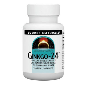 Source Naturals, Ginkgo-24 Biloba Extract, 120 MG, 30 Tabs