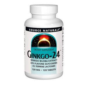 Source Naturals, Ginkgo-24 Biloba Extract, 120 MG, 120 Tabs