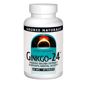Source Naturals, Ginkgo-24 Biloba Extract, 40 MG, 60 Tabs