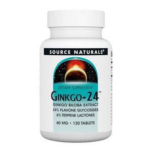 Source Naturals, Ginkgo-24 Biloba Extract, 60 MG, 120 Tabs