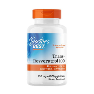 Doctors Best, Trans-Resveratrol 100 With ResVinol, 100 Mg, 60 Veggie Caps