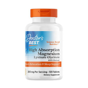 Doctors Best, High Absorption Magnesium Powder, 200 Mg, 120 Tablets