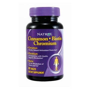 Natrol, Cinnamon Chromium And Biotin, 60 Tabs