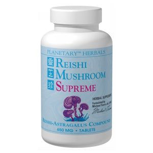 Planetary Herbals, Reishi Mushroom Supreme, 650 MG, 100 Tabs