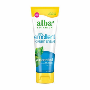 Alba Botanica, Very Emollient Natural Moisturizing Cream Shave Unscented, 8 Oz