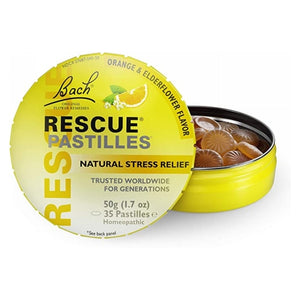 Bach, Rescue Pastilles Natural Stress Relief Black Currant, 50 Grams