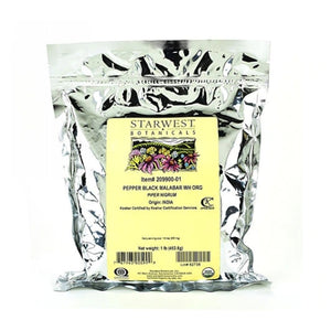 Starwest Botanicals, Organic Pepper Black, Whole 1 Lb