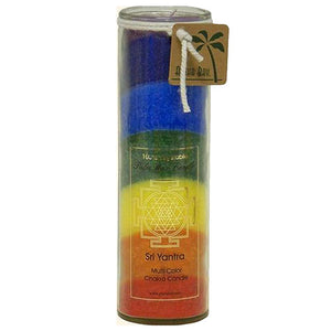 Aloha Bay, Unscented Chakra Jar Rainbow Sri Yantra 7 Color, 16 Oz