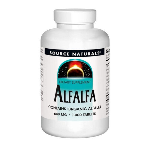 Source Naturals, Alfalfa, 648 Mg, 1000 Tabs