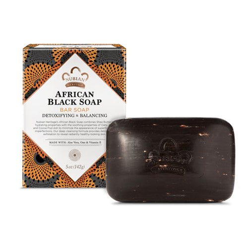 Nubian Heritage, African Black Detoxifying Bar Soap With Shea Butter, 5 Oz