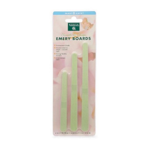 Earth Therapeutics, Smooth And Shape Emery Boards 3 Sizes, 15 Count