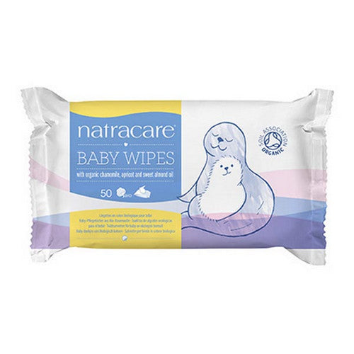 Natracare, Baby Wipes With Organic Chamomile Apricot And Sweet Almond Oil, 50 Count