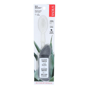 Radius, Big Brush Toothbrush With Replaceable Head Soft Left Hand, 1 Count