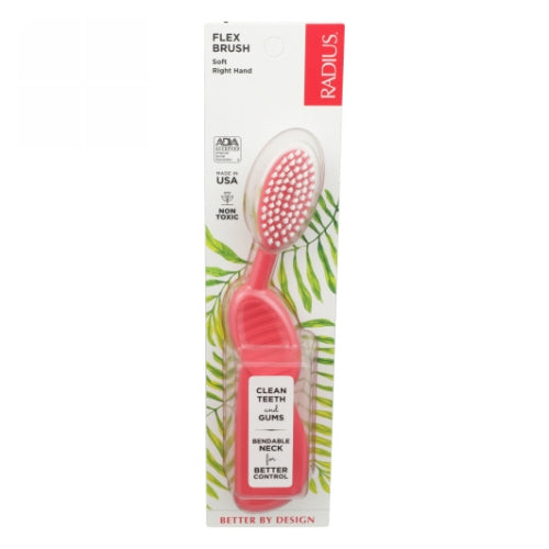 Radius, Radius Flex Brush Toothbrush Soft Assorted Colors Right Hand, 1 Count