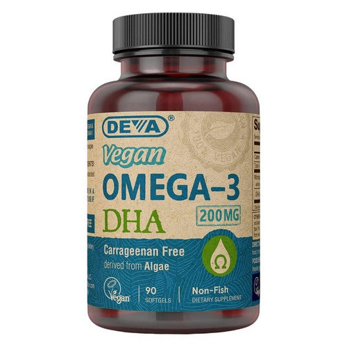 Deva Vegan Vitamins, Vegan Omega-3 Dha, 200 Mg, 90 Softgels