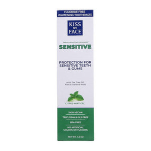 Kiss My Face, Sensitive Toothpaste Fluoride Free Whitening Gel Citrus Mint, 4.5 Oz