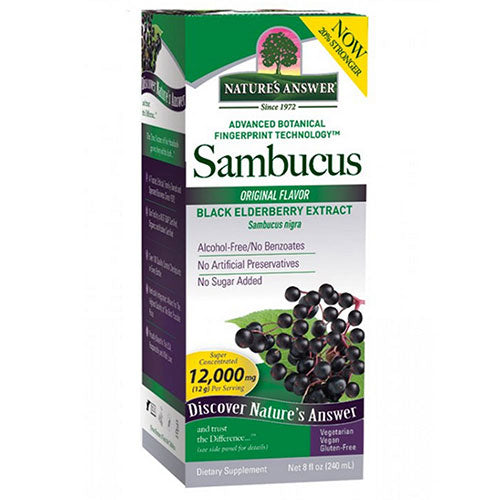 Nature's Answer, Sambucus Black Elderberry Alcohol-Free, 2500 Mg, 8 Oz