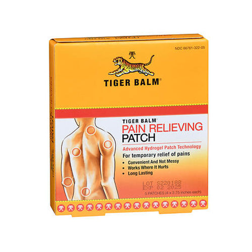 Tiger Balm, Pain Relieving Hydrogel Patch Larger Size, 4x2.75 inch, 5 Count