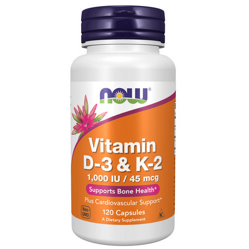 Now Foods, Vitamin D-3 And K-2, 45 Mcg, 120 Caps