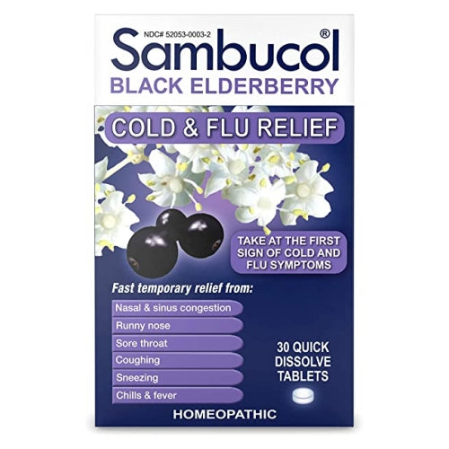 Sambucol, Black Elderberry Cold And Flu Relief Quick Dissolve, 30 Tabs