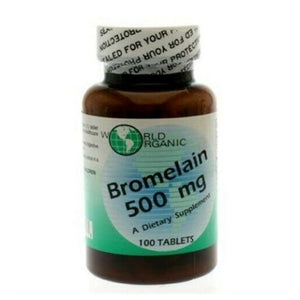 World Organics, Bromelain, 500 Mg, 100 Tabs