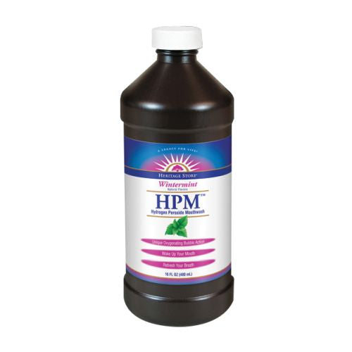 Heritage Store, Hydrogen Peroxide Mouthwash Wintermint, 16 Oz