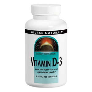Source Naturals, Vitamin D-3, 2000 IU, 100 Softgels