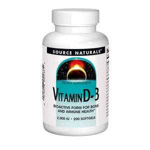 Source Naturals, Vitamin D-3, 2000 IU, 200 Softgels