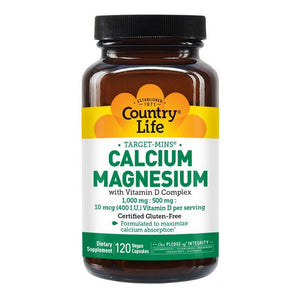 Country Life, CalciumNo ChangeMagnesium With Vitamin D Complex, 1000mg / 500 mg, 120 Vegan Capsules (400 I.U)
