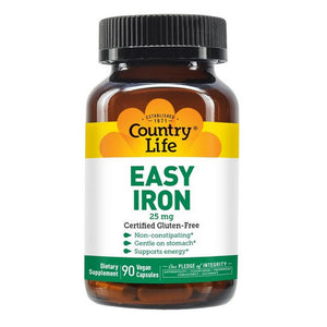 Country Life, Easy Iron, 25 Mg, 90 veg Caps