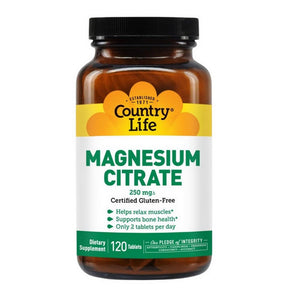 Country Life, Magnesium Citrate, 120 Tabs
