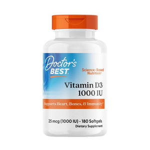 Doctors Best, Vitamin D3, 25 Mcg (1,000 IU), 180 Softgels