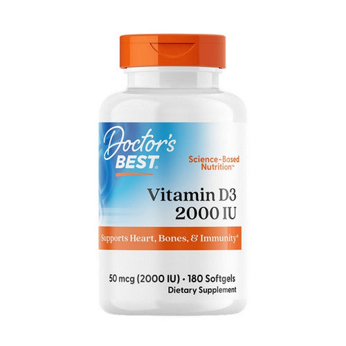 Doctors Best, Vitamin D3, 50 Mcg, 180 Softgels