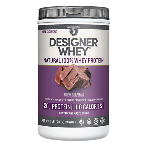 Designer Whey, Designer Natural 100% Whey Protein Powder Double Chocolate, 2 Lbs