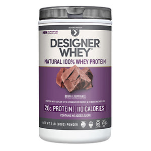 Designer Whey, Designer Natural 100% Whey Protein Powder Double Chocolate, 2 Lbs