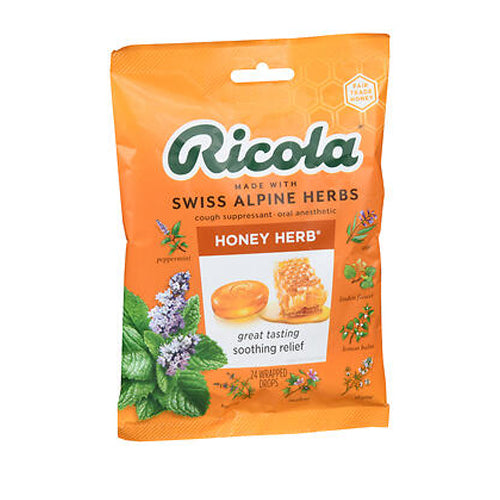 Ricola, Cough Suppressant Oral Anesthetic Drops Honey Herb, 24 Count
