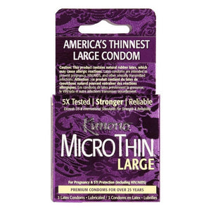 Mayer Laboratories, Kimono MicroThin Condoms, Aqua Lube Large 3 CT