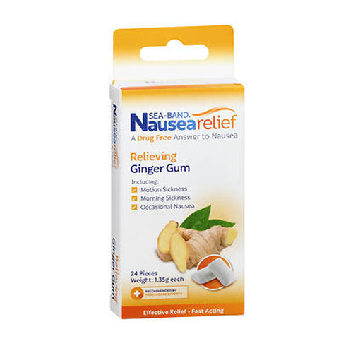 Sea-Band, Nausea Relief Ginger Gum, 24 each