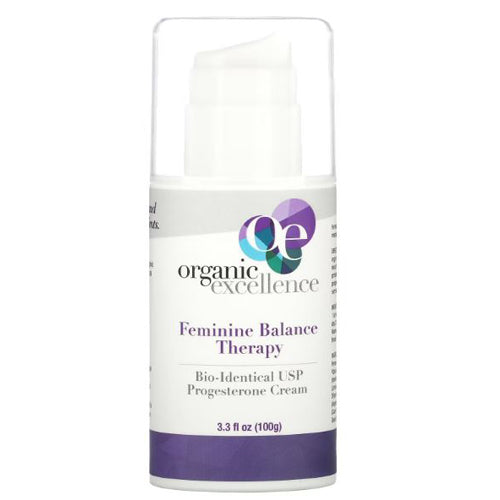 Organic Excellence, Feminine Balance Therapy Bio-Identical Usp Progesterone Cream, 3.3 Oz