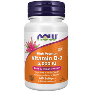 Now Foods, Vitamin D3, 5000 IU, 240 Softgels