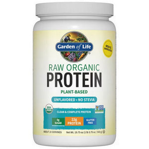 Garden of Life, Raw Organic Protein Powder Unflavored, 560 Grams