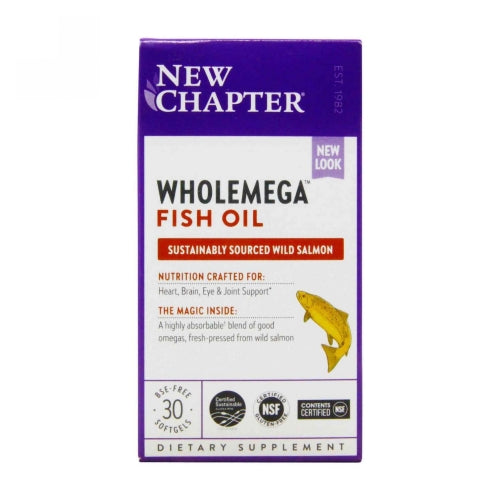 New Chapter, Wholemega Whole Fish Oil, 500 Mg, 30 Softgels