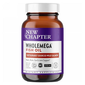 New Chapter, Wholemega Whole Fish Oil, 1000 mg, 120 Softgels