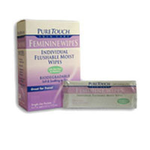 Pure Touch Skin Care, Individual Flushable Moist Feminine Wipes, 12 Packets