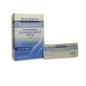 Pure Touch Skin Care, Tush Wipes Flushable, Medicated (Travel Pack) 12 CT