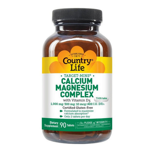 Country Life, Calcium Magnesium Complex, Vitamin D3 90 Tabs