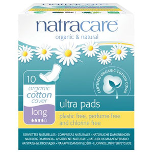 Natracare, Ultra Long Pads with Wings, 10 Count