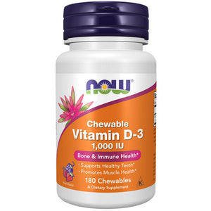 Now Foods, Vitamin D-3, 1000 IU, 180 Chewables